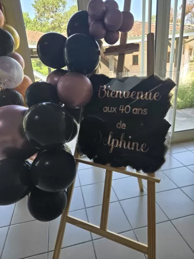 Création d'un panneau d'accueil pour 40 ans à Mimizan, Bassin d'Arcachon, Caprices de Candice