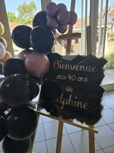 Création de panneau d'accueil pour anniversaire dans les Landes, Bassin d'Arcachon, Caprices de Candice